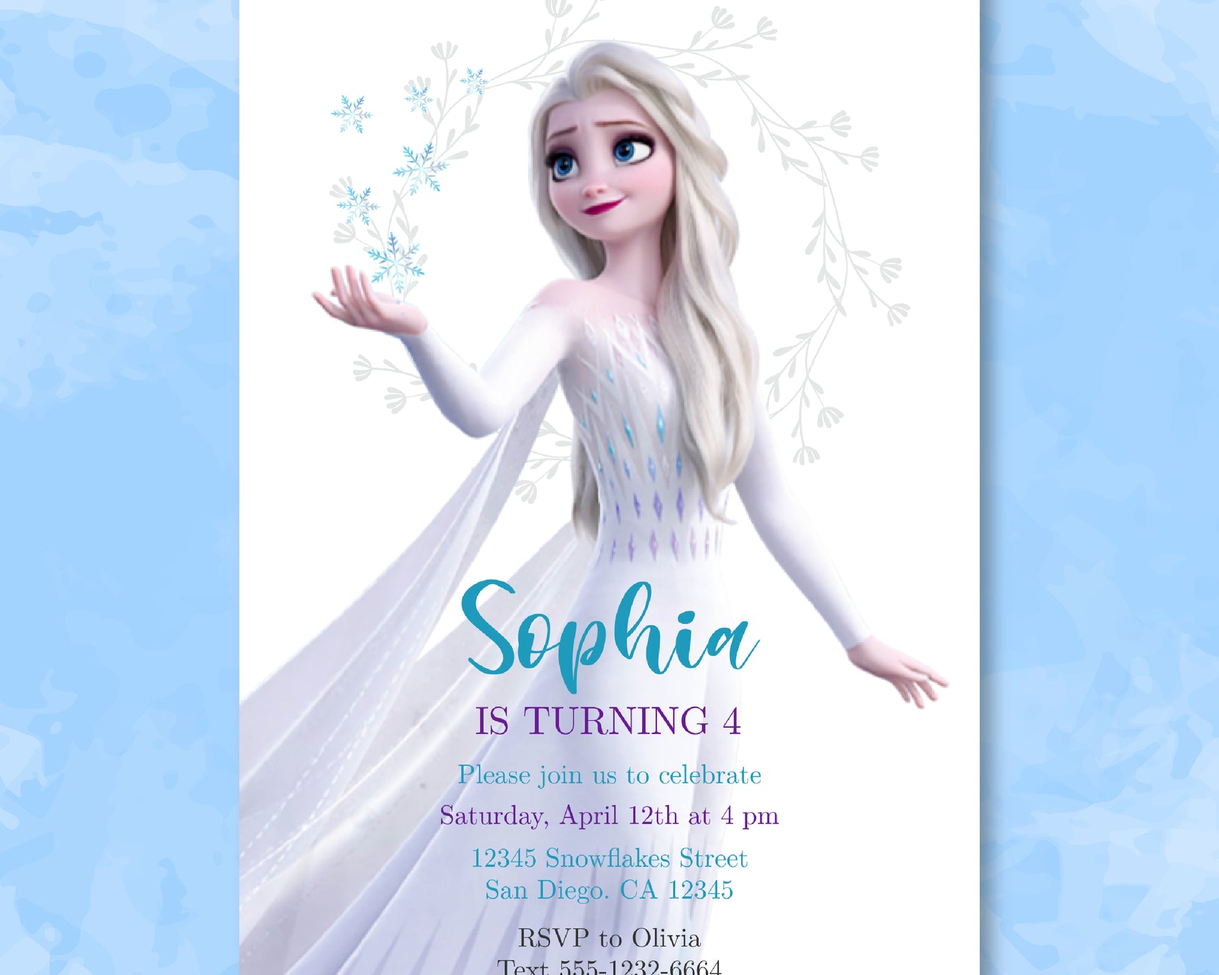 Frozen Birthday Invitation Template | Editable | Printable | Instant Download