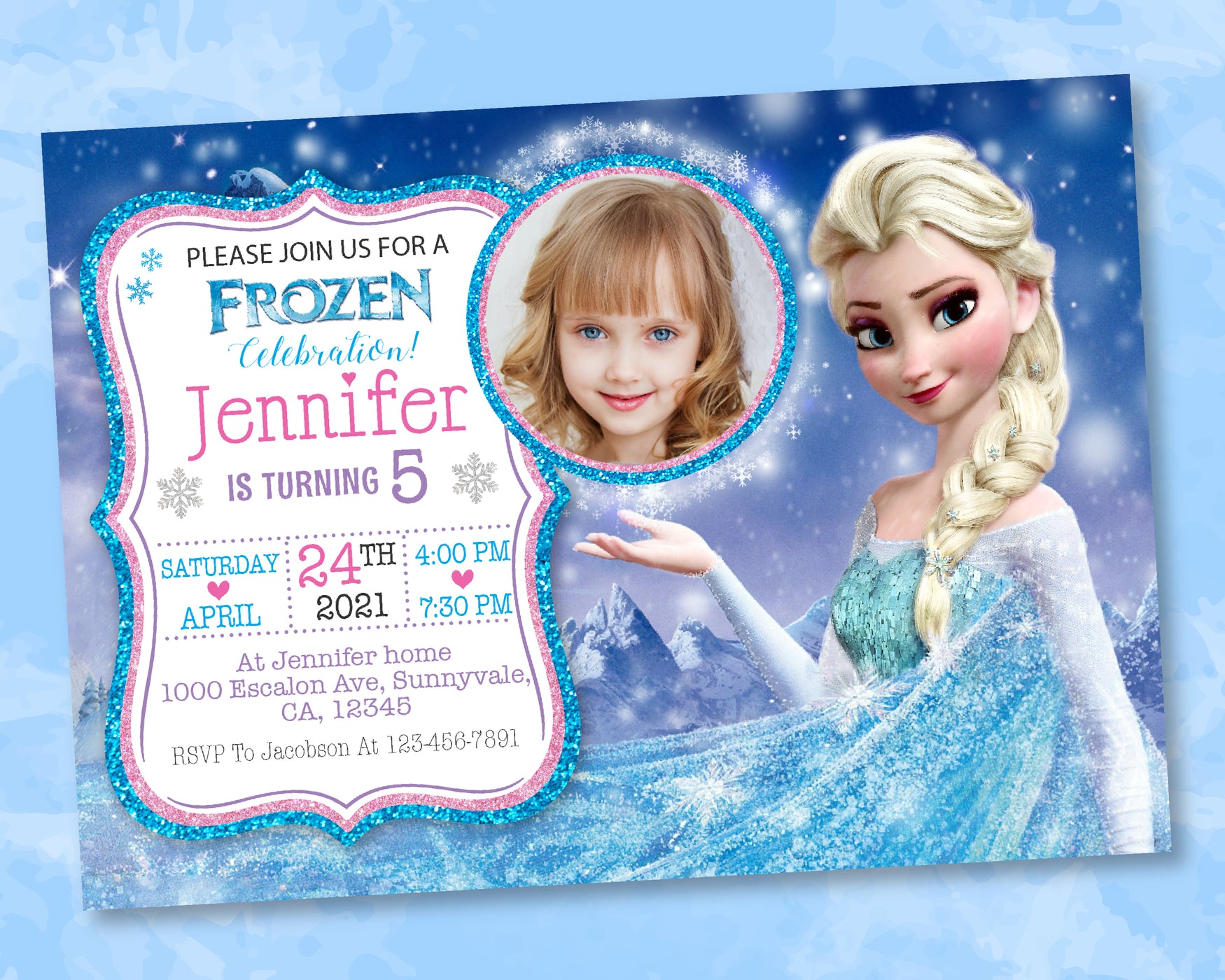 frozen invitations girl