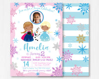 Frozen Birthday Invitation With Photo | Dark Skinned | Editable | Printable | Instant Download
