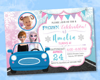 Frozen Birthday Invitation With Photo | Elsa Anna Birthday Party Invitation | Editable | Printable | Instant Download
