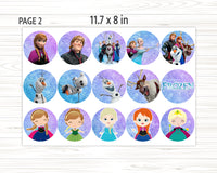Frozen Elsa Anna Cupcake Toppers Template | Frozen Cupcake Toppers | Editable | Printable | Instant Download
