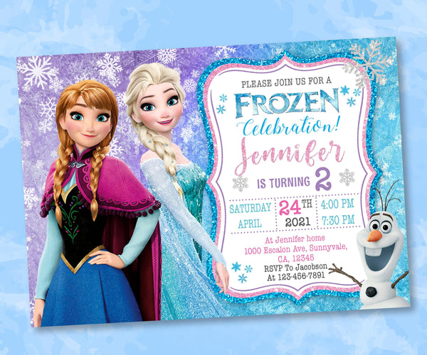 Frozen Birthday Invitation Template | Editable | Printable | Instant Download - kidszoneparty