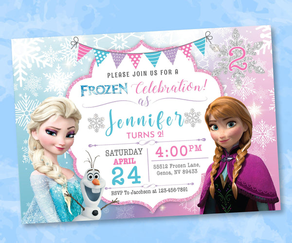 Frozen Birthday Invitation Template ELSA ANNA Invitation| Editable | Printable | Instant Download - kidszoneparty