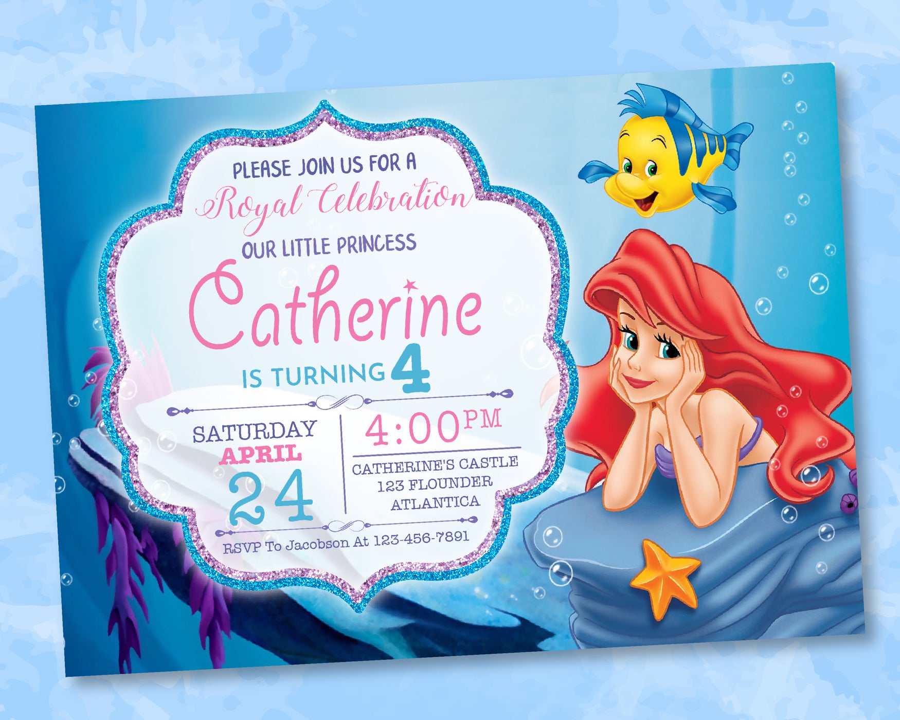 little mermaid invitations free printable