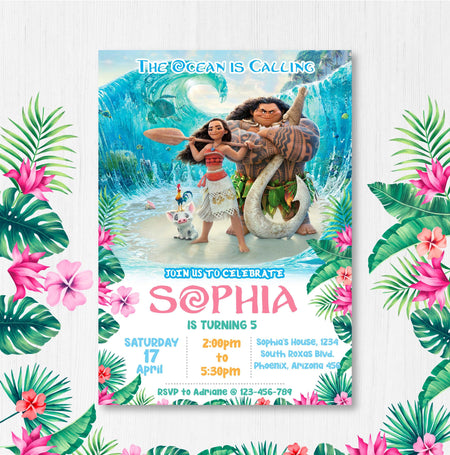 Moana baby best sale shower invitation