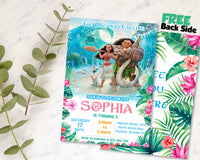 Moana Birthday Invitation Template With Photo | Editable | Printable | Instant Download
