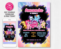 My Little Pony Birthday Invitation Template | Editable | Printable | Instant Download
