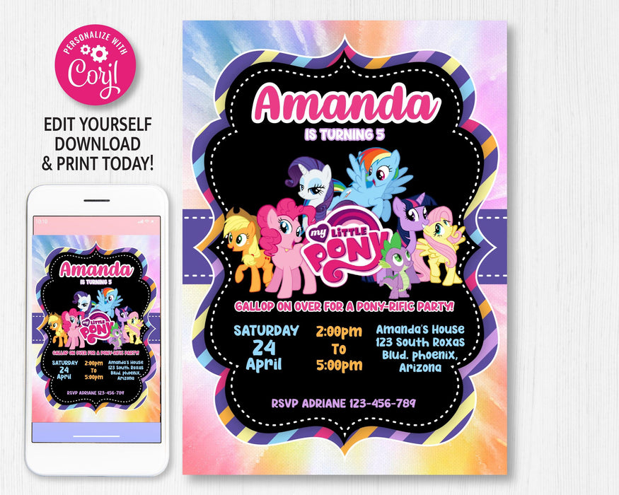 My little pony names, Little pony party, My little pony birthday party