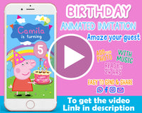 Peppa Pig Video Invitation | Peppa Pig  Birthday Party Animated Invitation
