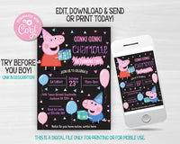 Peppa Pig Birthday Invitation Template | Editable | Printable | Instant Download
