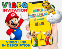 Super Mario Birthday Video Invitation | Super Mario Animated Invitation

