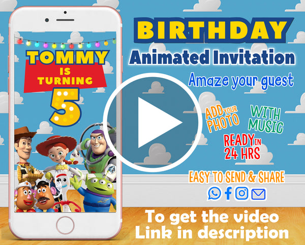 Toy Story Video Invitation | Toy Story Birthday Party Animated Invitation