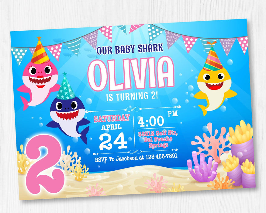 Baby Shark Birthday Invitations – kidszoneparty