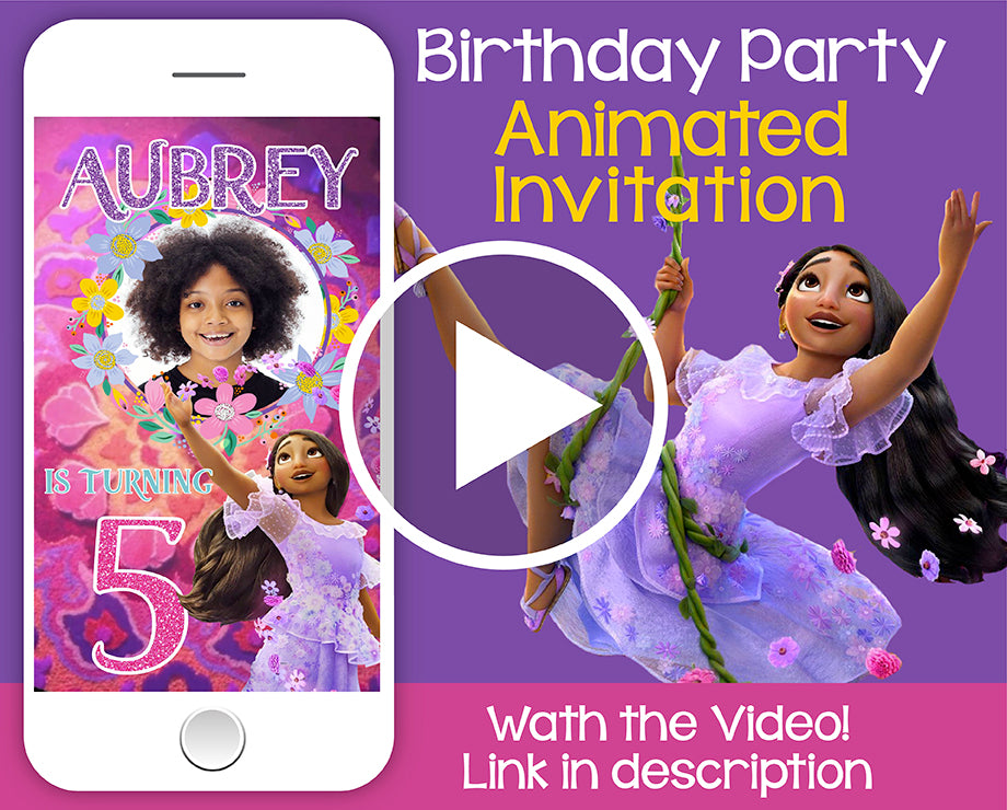 Isabela Encanto Invitation | Animated Encanto Invite | Encanto Maribel Isabella Invitation | Encanto Birthday