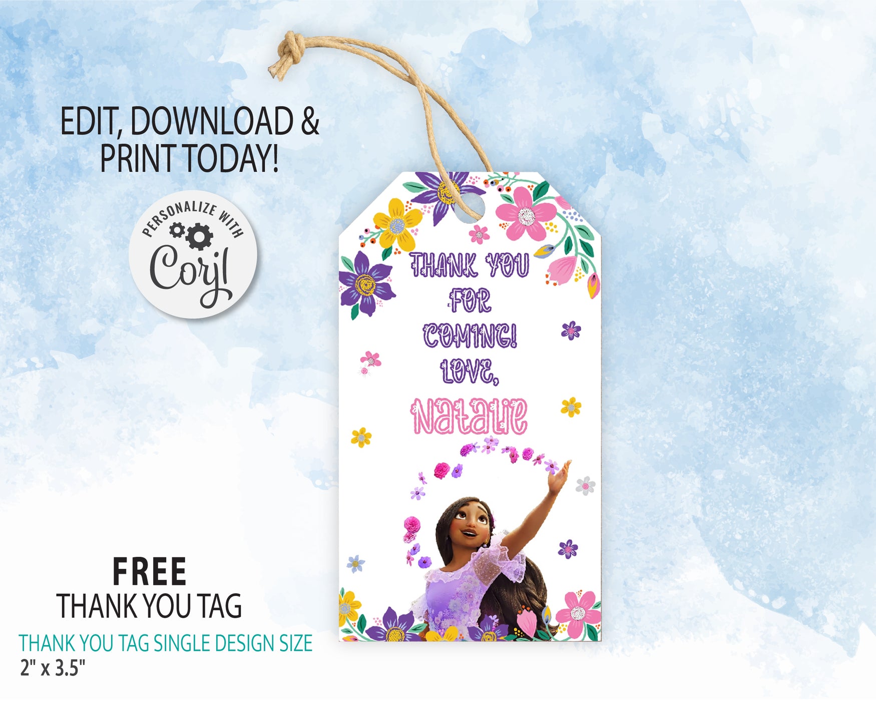Isabela Birthday Invitation Template | Encanto Birthday Invitation Editable | Printable | Instant Download